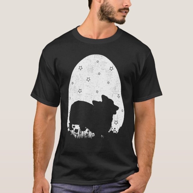 Camiseta Estilo de Retrô de Ovos de Páscoa Estilo Corgi Pás (Frente)