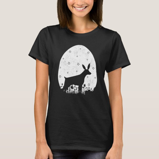 Camiseta Estilo de Retrô de Ovos de Páscoa Estilo Doberman  (Frente)