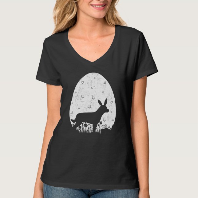 Camiseta Estilo de Retrô de Ovos de Páscoa Rottweiler Cacho (Frente)