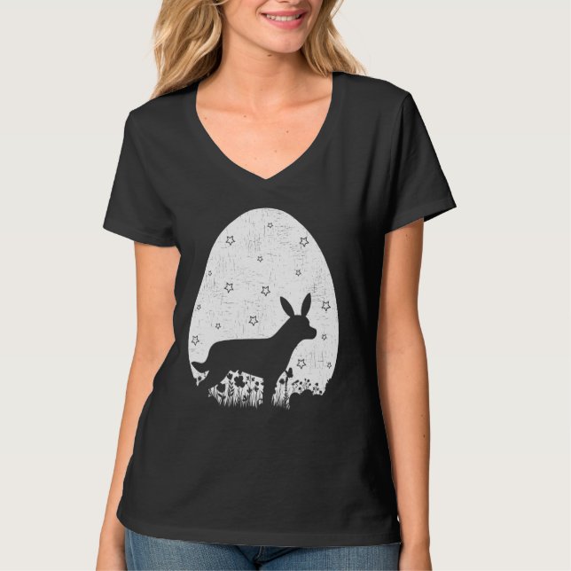 Camiseta Estilo de Retrô de Ovos de Páscoa Rottweiler Cacho (Frente)