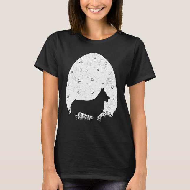 Camiseta Estilo de Retrô de Ovos de Páscoa Welsh Corgi Cães (Frente)