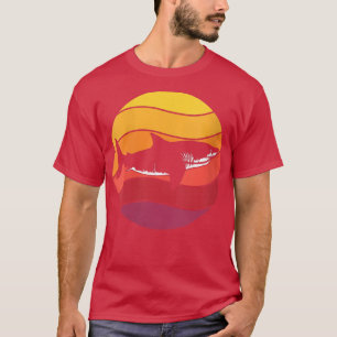 Camiseta Estilo de Retro de Tubarão das Mulheres Vintage VN