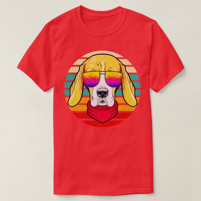 Camiseta Estilo de Retro do Cachorro do Hipster legal (Frente do Design)