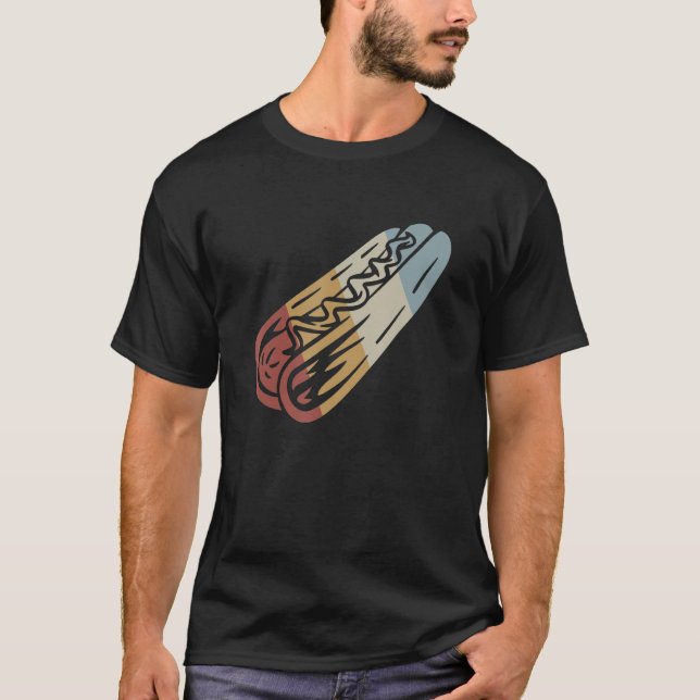 Camiseta Estilo de Retro do Hotdog Vintage 9 (Frente)