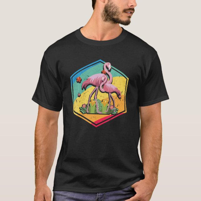 Camiseta Estilo de Retro Flamingo (Frente)