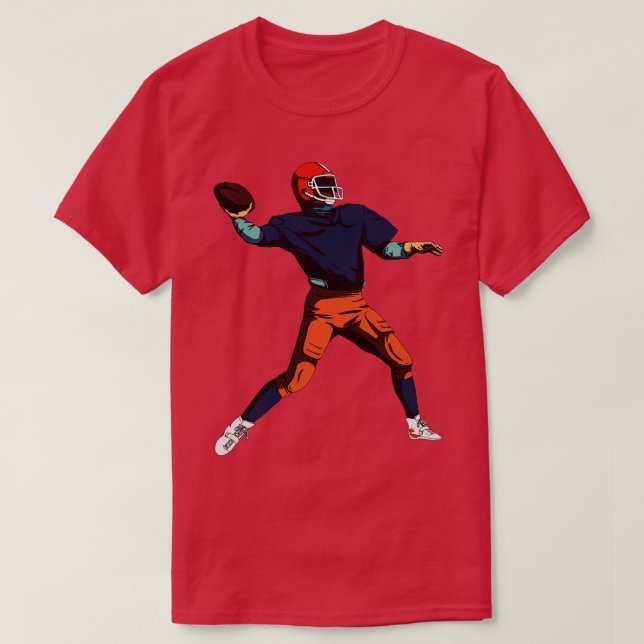 Camiseta Estilo de Retro Gridiron do Player Americano (Frente do Design)