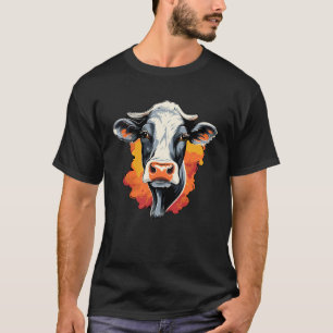 Camiseta Estilo de Retro Vintage - Olhe a Fazenda de vaca H