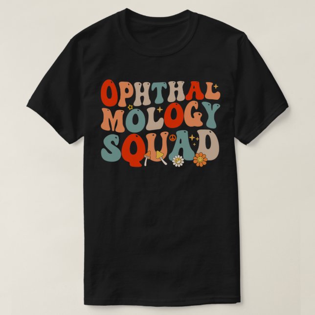 Camiseta Estilo de Retrorização da Esquadra Oftalmologia 3 (Frente do Design)