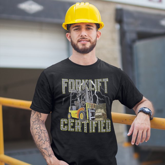 Camiseta Estilo de Retrorização Funny Forklevantador Operad (Criador carregado)