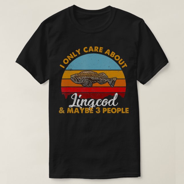 Camiseta Estilo de Retrorna Lingcod Sunset (Frente do Design)