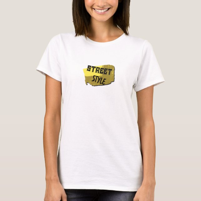 Camiseta Estilo de rua Cidade Simples Belo Dia Olhar (Frente)