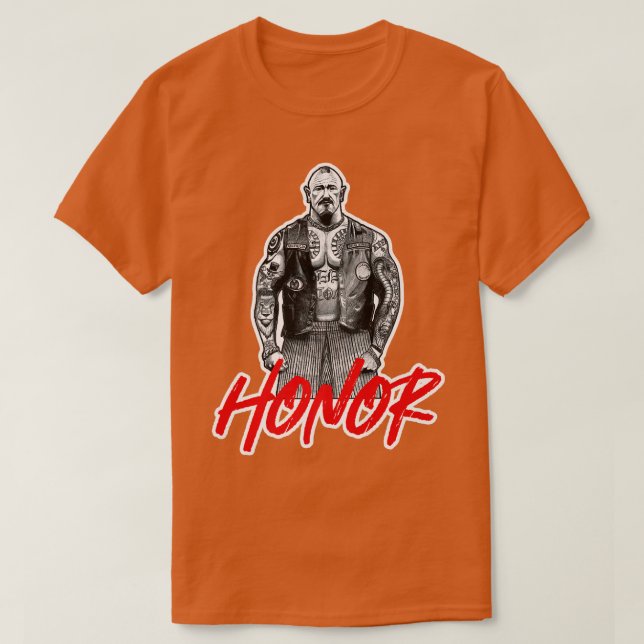 Camiseta Estilo de rua Honorário Rocker (Frente do Design)