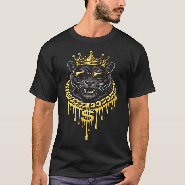 Camiseta Estilo de Rua Pantera Rei do Drip (Frente)