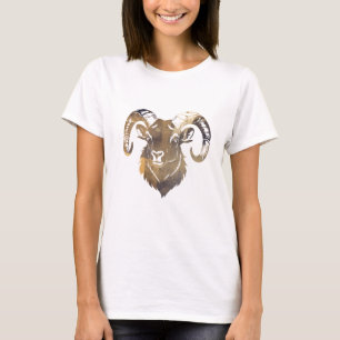 Camiseta Estilo de Silhueta da Ilustração Natureza Ram Wild