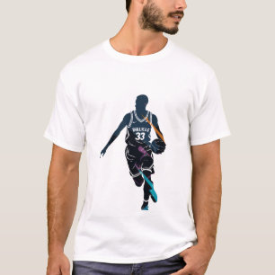 Camiseta Estilo de Silhueta Desafio do Esporte de Basquete