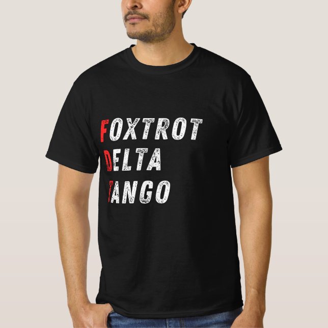 Camiseta Estilo de Sinalizador Telefônico da NATO - Foxtrot (Frente)