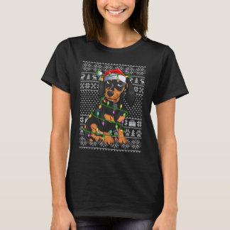 Camiseta Estilo de Sweater Feio Luzes Xmas Papais noeis Dac