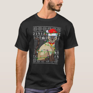Camiseta Estilo de Sweater Feio Luzes Xmas Papais noeis Sia