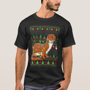 Camiseta Estilo de Sweater Feio Xmas Iluminação Fraqueza Na