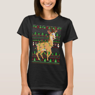 Camiseta Estilo de Sweater Feio Xmas Iluminando Chamois Nat