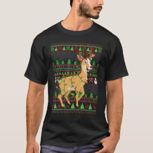 Camiseta Estilo de Sweater Feio Xmas Iluminando Chamois Nat