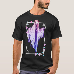 Camiseta Estilo de Tarot do Fantasma do Pastel Gótico