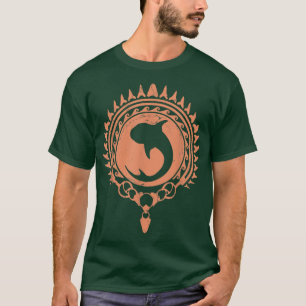 Camiseta Estilo de Tatuagem Polinésia de Tubarão-Baleia