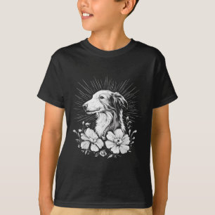 Camiseta Estilo de Tatuagem Sobrevoar Borzoi - Trô Cão _1