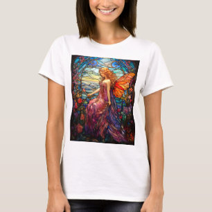 Camiseta Estilo de Tiffany Vidro Estido Fada Mágica