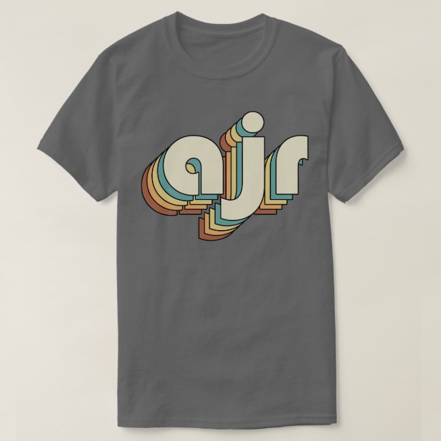 Camiseta Estilo de Tipografia do Arco-Íris Retroativo AJR 7 (Frente do Design)