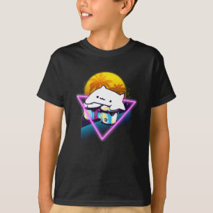 Camiseta Estilo de Ultrasson Vaporwave do Bongo Cat Retro 8