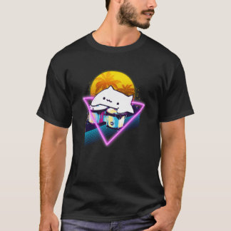 Camiseta Estilo de Ultrasson Vaporwave do Bongo Cat Retro 8