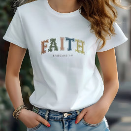 Camiseta Estilo de Variedade de Fé Estilos Texto Ephesianos