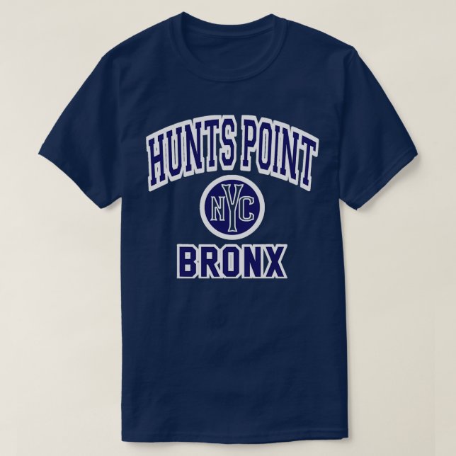 Camiseta Estilo de Varsidade Bronx Nyc do Hunts Point 2 (Frente do Design)