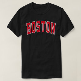 Camiseta Estilo de Varsidade de Boston T-Shirt Vermelho