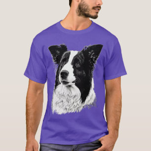 Camiseta estilo de vetor de ilustração de Collie de Borda