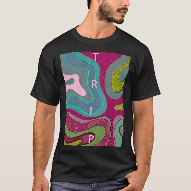 Camiseta Estilo de viagem abstrato (Frente)