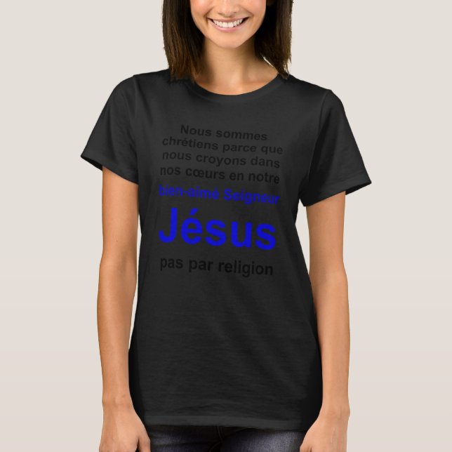 Camiseta Estilo de vida cristão Série multilíngue francesa (Frente)