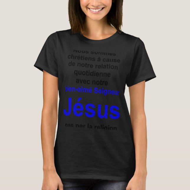 Camiseta Estilo de vida cristão Série multilíngue francesa (Frente)