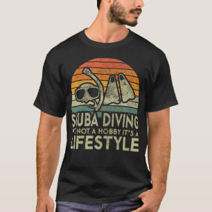 Camiseta Estilo de Vida de Mergulho Retro Mergulhador