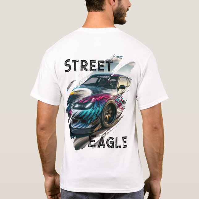 Camiseta Estilo de vida do carro de drift Urban Eagle Perfo (Verso)
