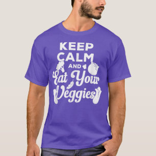 Camiseta Estilo De Vida Vegetariano Fique Calmo E Coma Seu