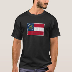 Camiseta Estilo de Vintage do Estado de Bandeira da Geórgia