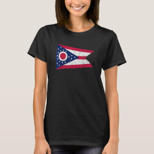 Camiseta Estilo de Vintage do Estado de Bandeira do Ohio 1