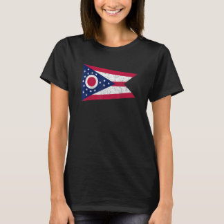 Camiseta Estilo de Vintage do Estado de Bandeira do Ohio 1