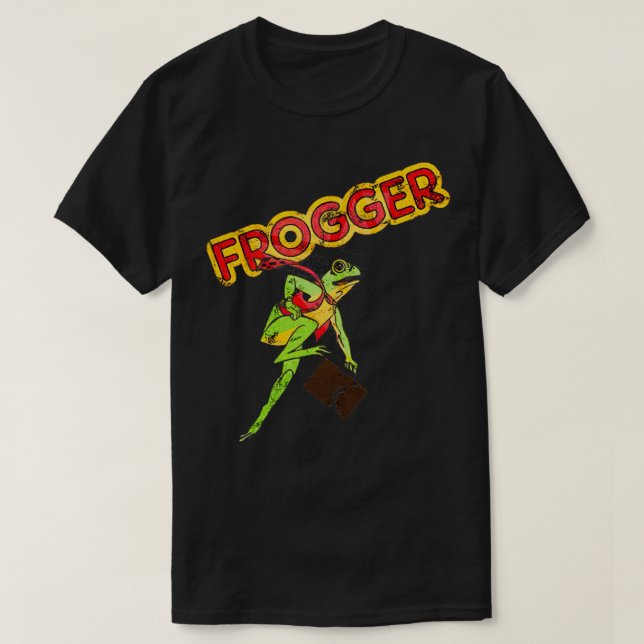 Camiseta Estilo de Vintage do Frogger (Frente do Design)