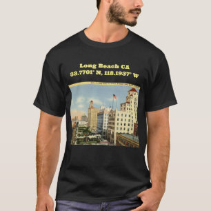 Camiseta Estilo de Vintage do Mapa de CA de Long Beach