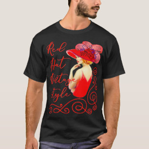 Camiseta Estilo de Vintage Red Hat