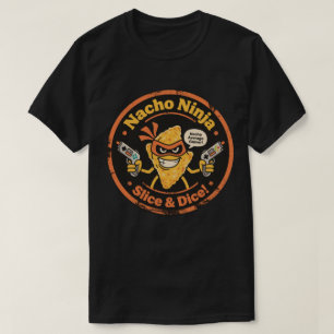 Camiseta Estilo de Vintagem Chip Nacho com Jogador de Armas