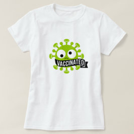 Camiseta Estilo de Vintagem Cólida Camisa-T Vacinada